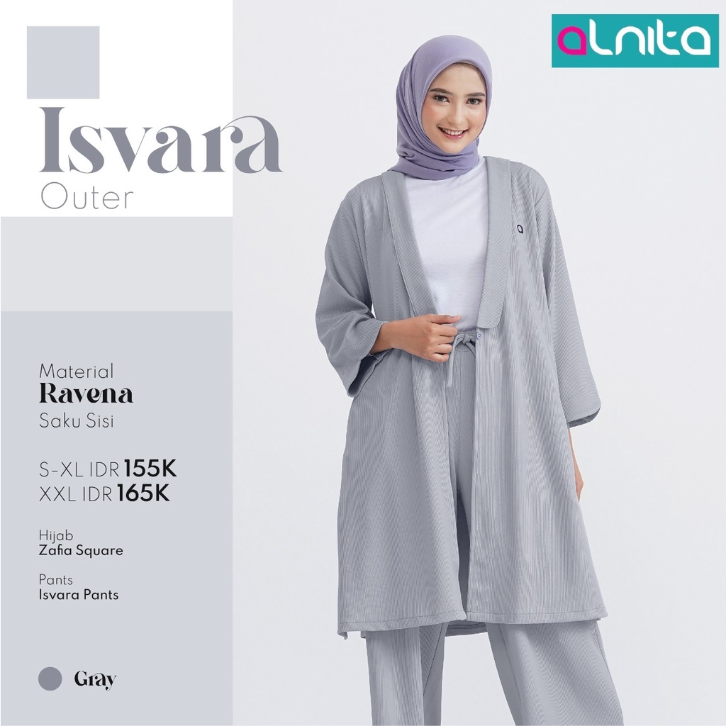 [BISA COD] Alnita Isvara Outer Bahan Ravena Vardigan Muslimah Modern Simpel by Alnita