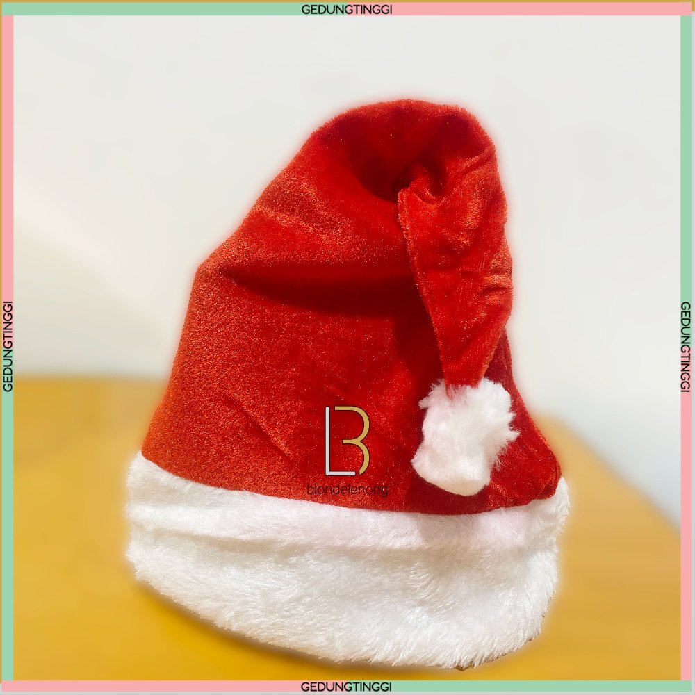 Topi Santa Claus Klaus Sinterclas Sinterklas Sinterclaus Polos Dekorasi Hiasan Ornamen Aksesories Asesoris Tanduk Rusa Parcel Parsel Hampers Pohon Natal Merry Christmas Xmas Snowflake Decoration Ornaments Hat Lampu Led Anak Bayi Baby Dewasa Tebal Murah