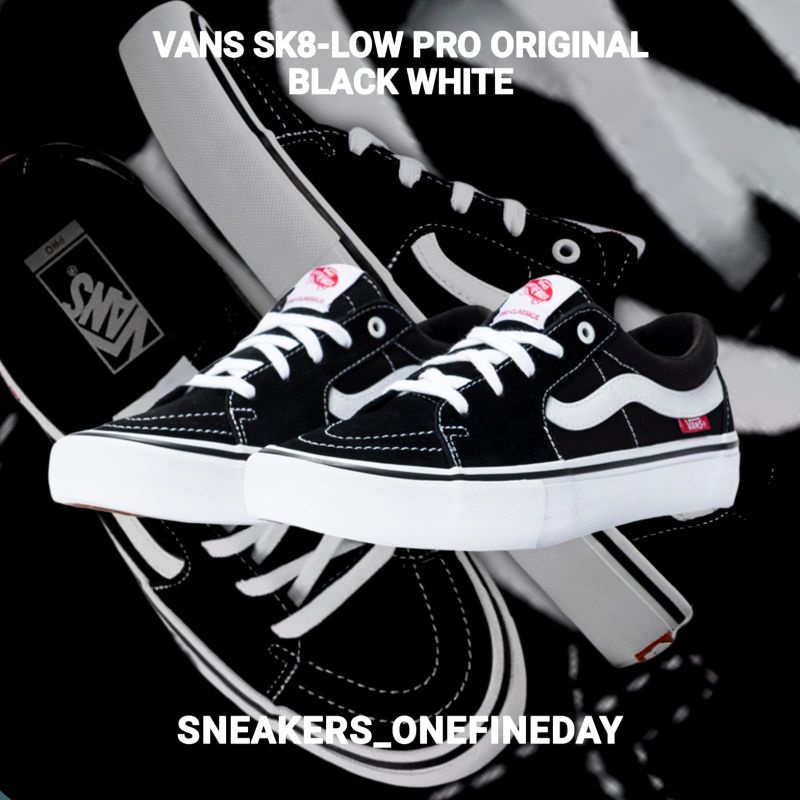VANS ORIGINAL SK 8 LOW PRO BLACK WHITE BNIB