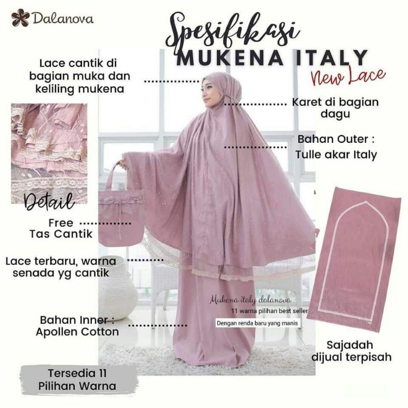 DALANOVA-Mukena Italy Original By Dalanova / Mukena Tule