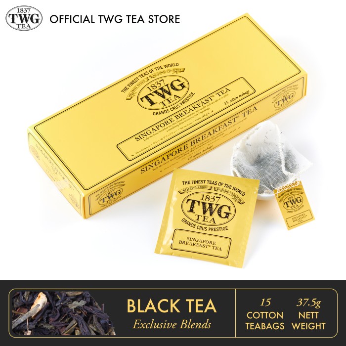 

TWG TEA SINGAPORE BREAKFAST TEA, COTTON TEABAG