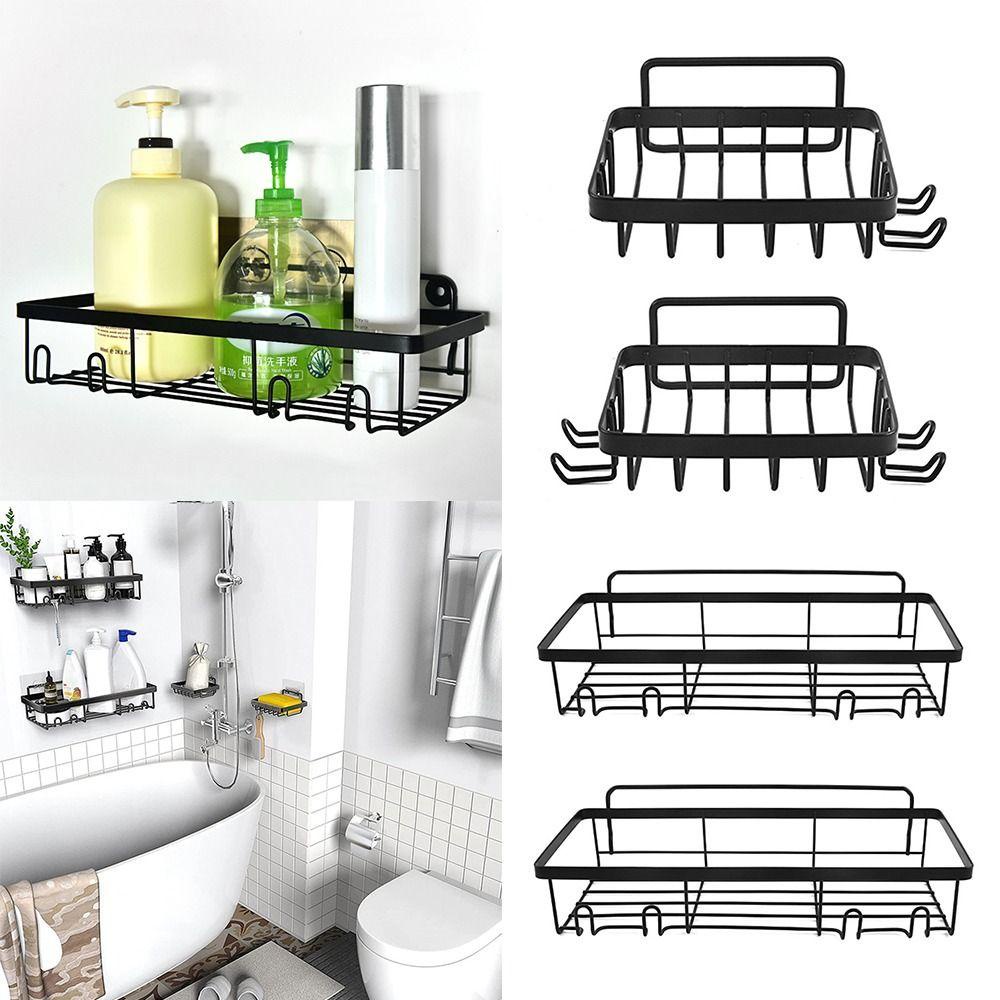 Solighter Bathroom Shower Organizer High Quality Shelf Organizer Rak Shampo Perekat Baja Karbon