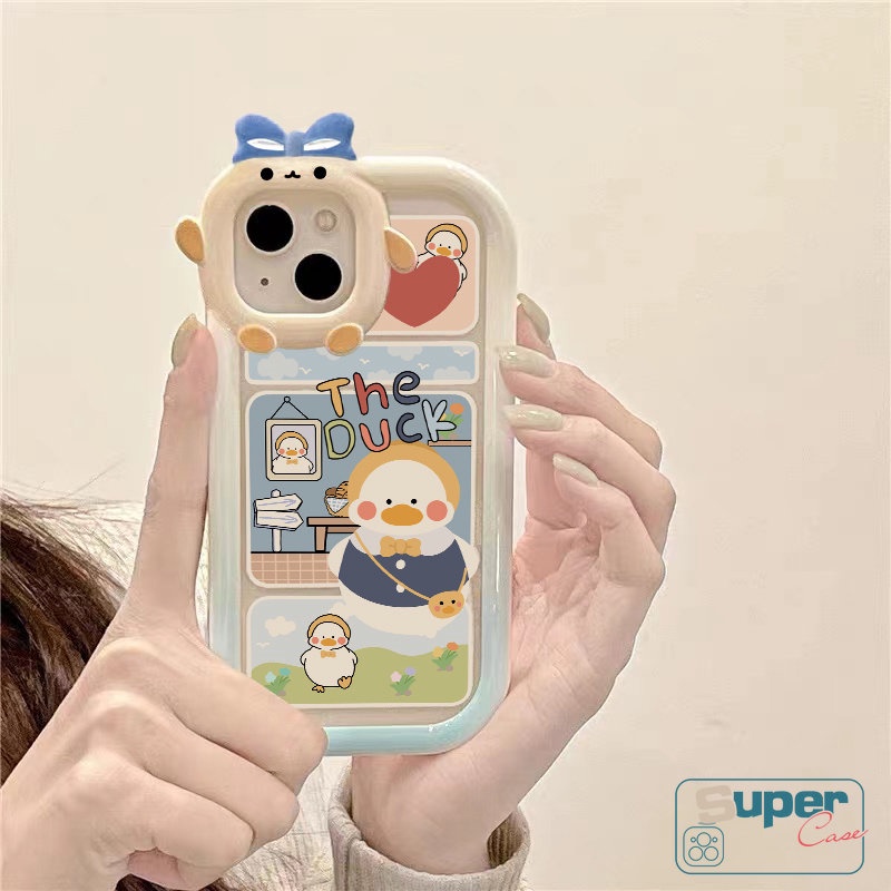 Soft Case Motif Kartun Bebek 3D Untuk iPhone 11 14 12 13 Pro MAX 6 6s 7 8 14 Plus XR X XS MAX SE 2020