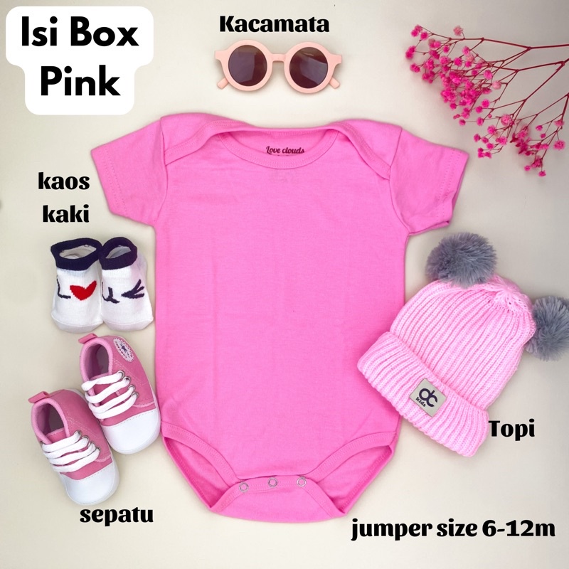 Kado Bayi / Hampers bayi Newborn / Baju Bayi / Gift Set Baju Sepatu Jumper/ Mungi Baby Gift Set