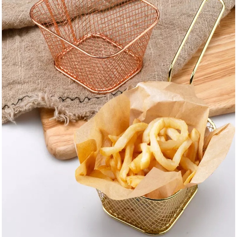 Keranjang Holder Saringan Penggoreng Kentang Goreng French Fries Stainless Steel Saringan Gorengan Kentang Wadah Keranjang Basket Potato Chips Serbaguna TERMURAH TERLARIS