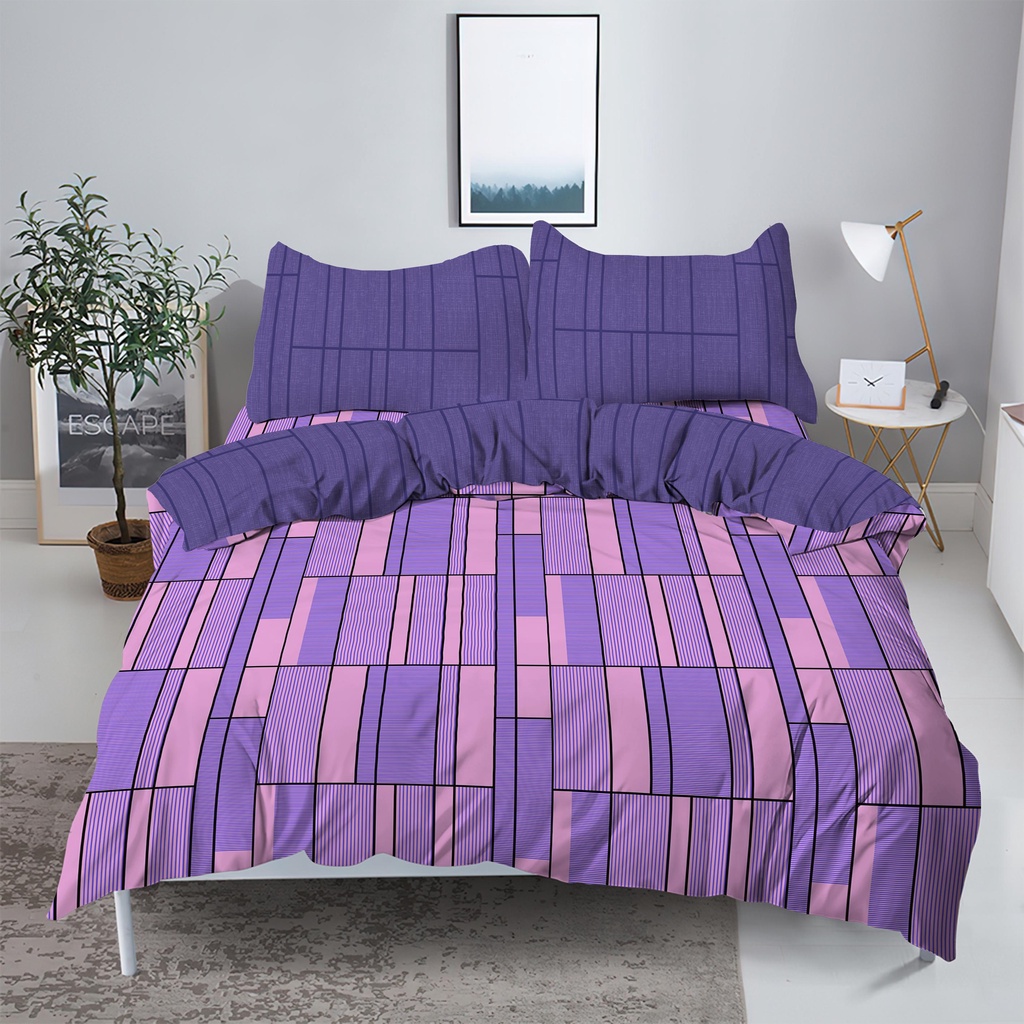 Kintakun Bedcover Set Flat 160 / 180 Bakula Aesthetic Dluxe Microtex 20cm Ungu