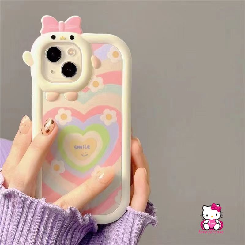 Soft Case Motif Hati 3D Untuk iPhone 11 7 8 6 6s 14 Plus XR 13 12 11 14 Pro Max 7 Plus X XS Max SE 2020 11 Pro Max