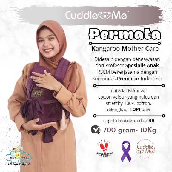 Gendongan bayi Prematur Meitai CuddleMe Permata metode Kanguru M shape