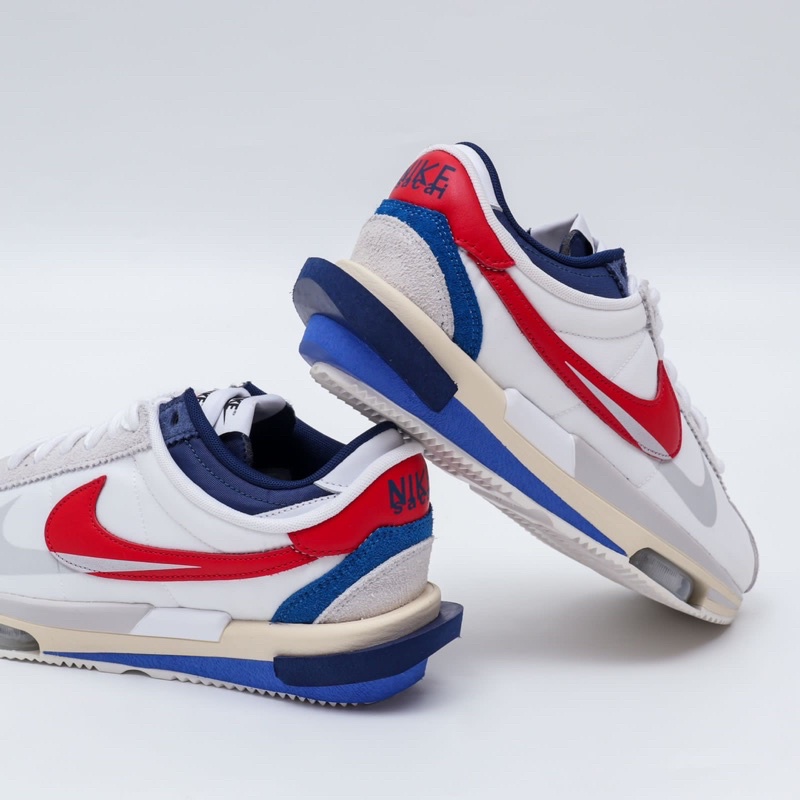 Sacai Cortez White Univ Red Blue