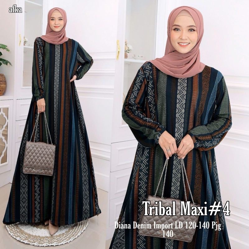 Tiramitsu Jumbo - LD120-130 Gamis Diana Denim Jumbo Bigsize Oversize Bumil / Zatta Jumbo Maxy / R.26 - 025-6533