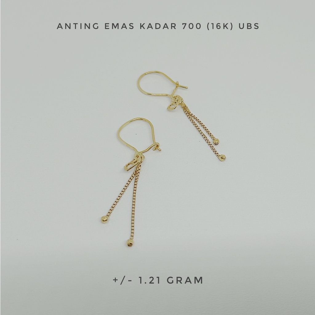 Anting Italy Emas Kadar 700 (16K) UBS Berat +/- 1.21 gram