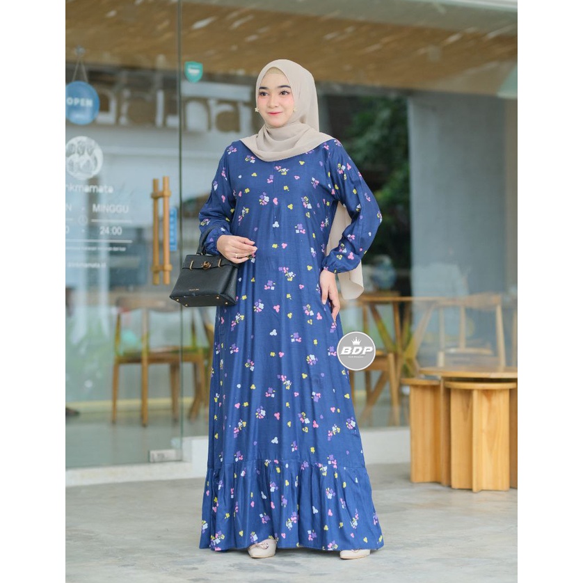 DIANPUTRI DASTER ARAB | GAMIS JEJE | RAYON SUPER GRADE A ORI MODEL RESLETING DEPAN BUSUI & BUMIL LD 110-6