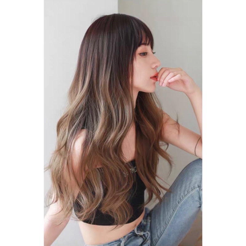 C0302 full wig korean layer wave ombre 65 cm