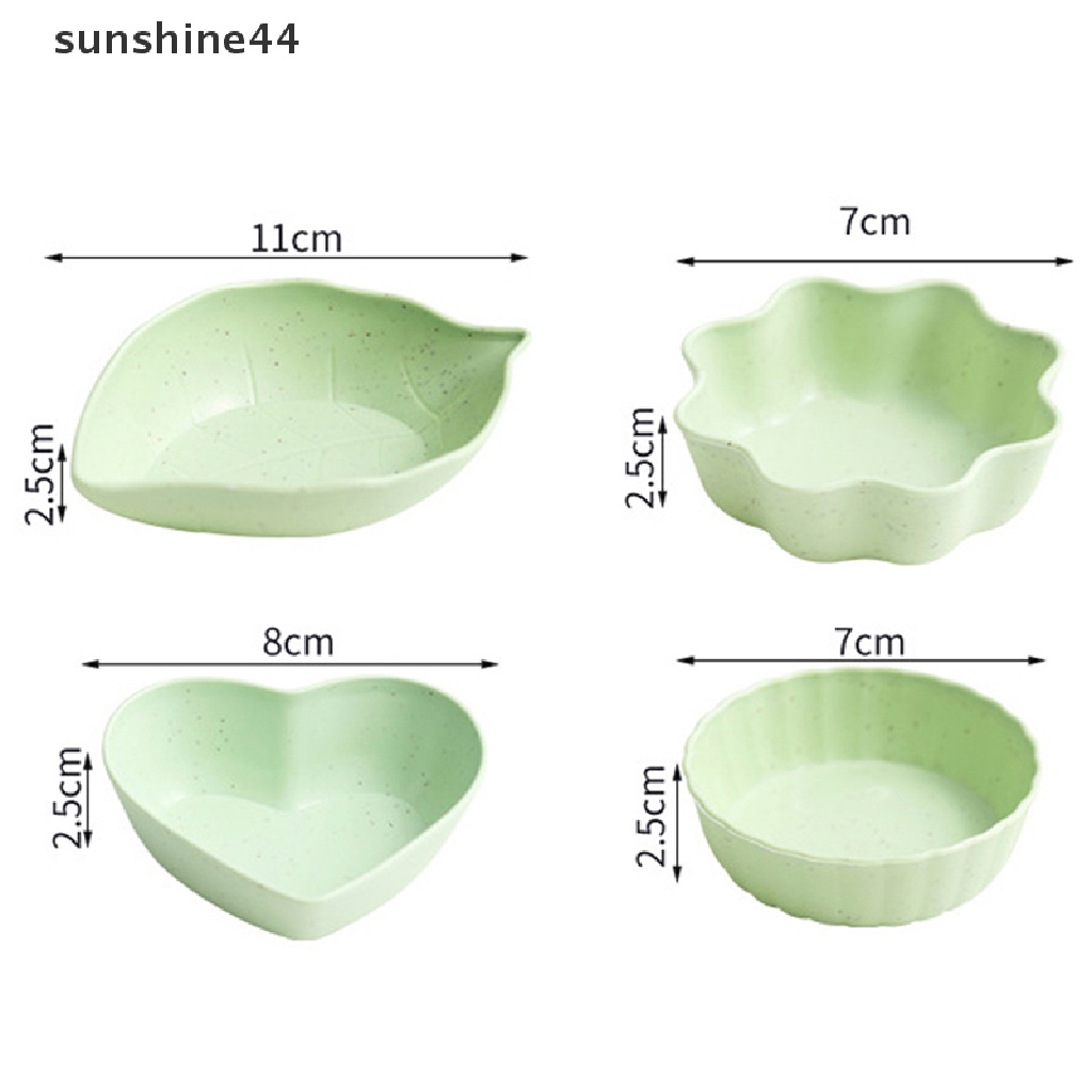 Sunshine Mangkok Saus Bentuk Daun Bahan Wheat Straw