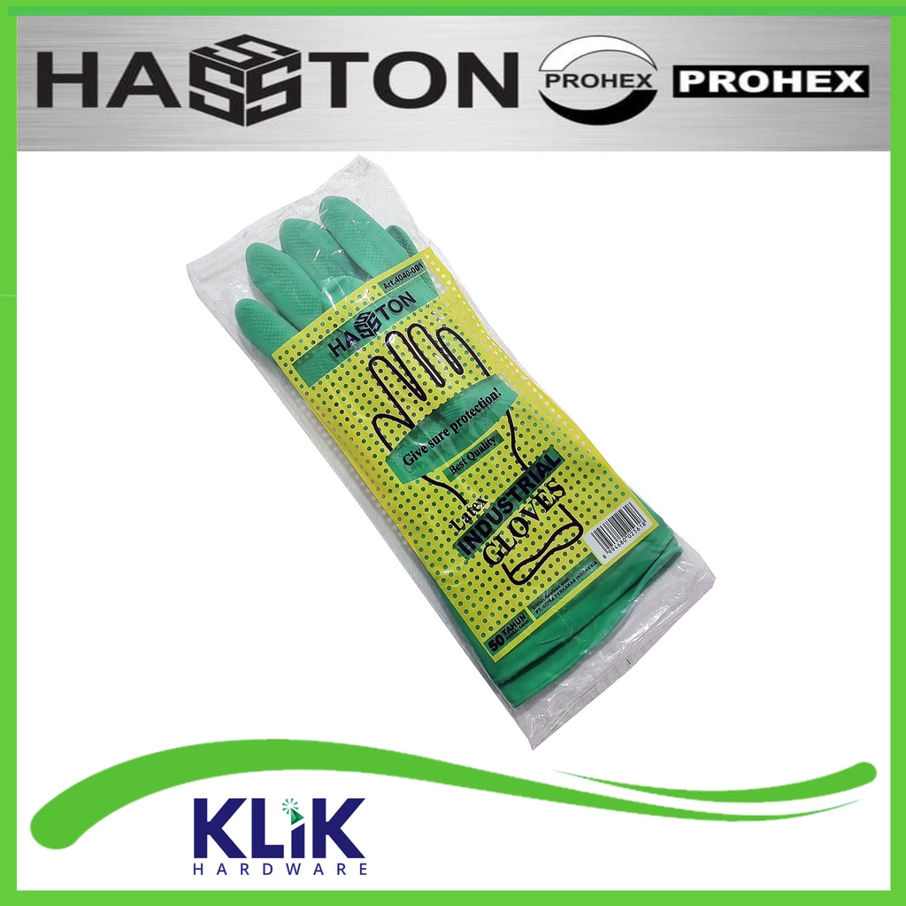 Hasston Prohex Sarung Tangan Karet Latex Hijau 4040-001 High Quality