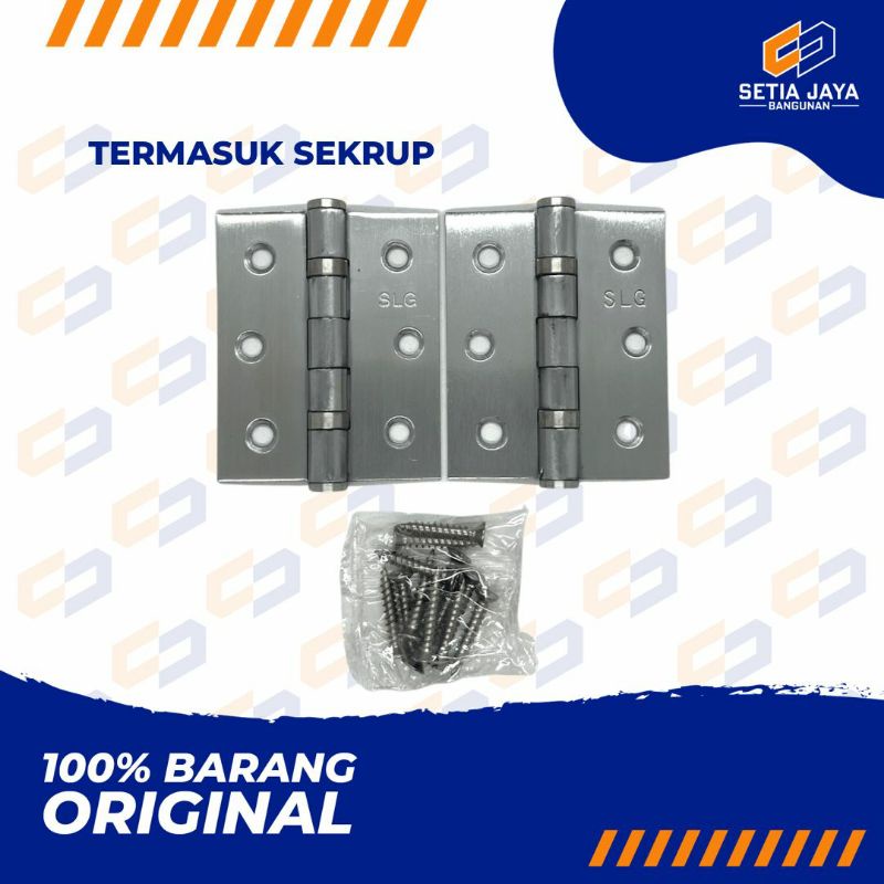 Engsel Pintu / Lemari SLG Stainless Steel Tebal 3 Inch