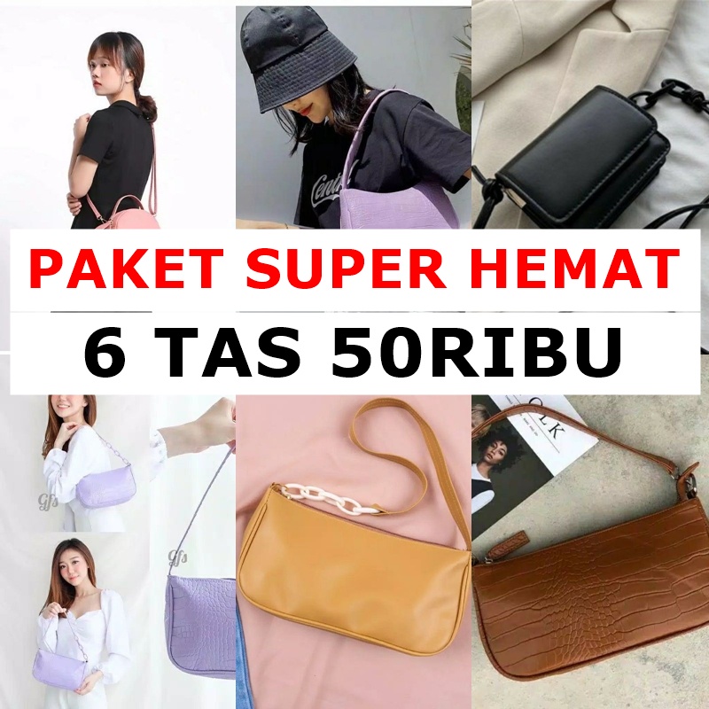 PAKET SUPER HEMAT ! 6 PCS RANDOM TAS 50RIBU