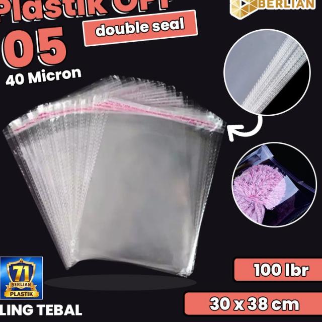 

30 x 38 cm Plastik OPP TEBAL Double Seal (100 lbr) (lem/seal)