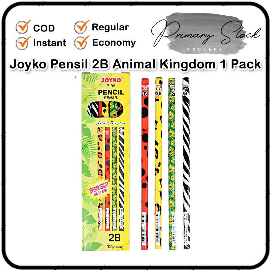 

Pensil 2B Karakter 12 pcs Joyko 1 Pak Animal Kingdom Pack P-99 P99
