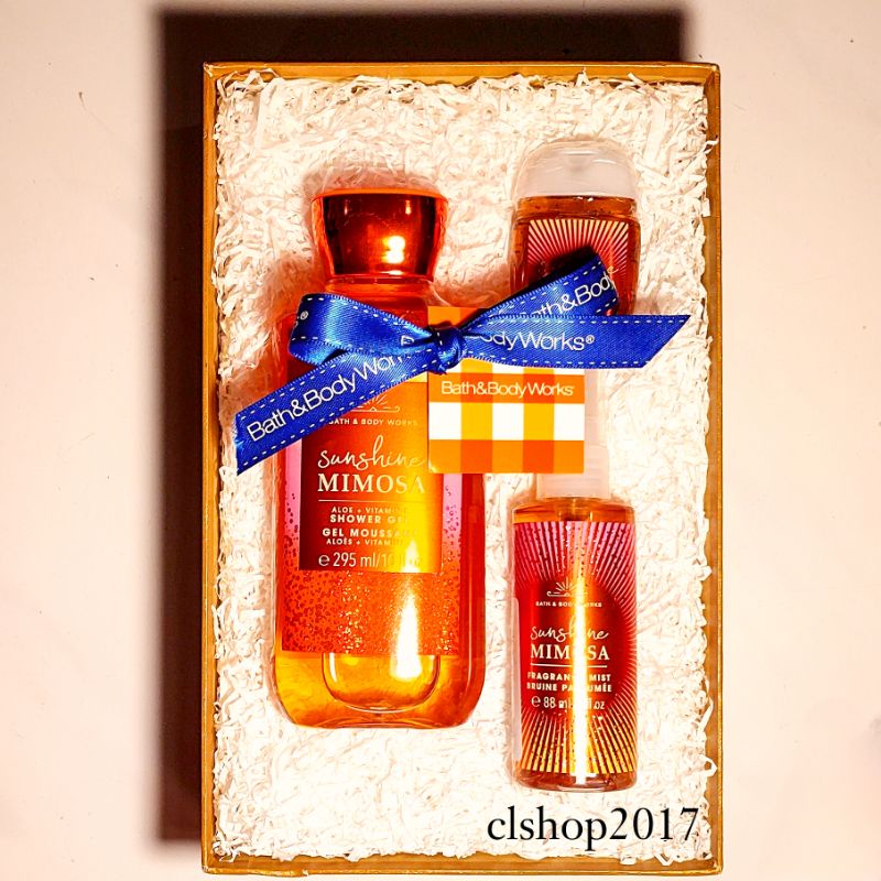BBW SUNSHINE MIMOSA GIFT SET PAKET BATH &amp; BODY WORKS