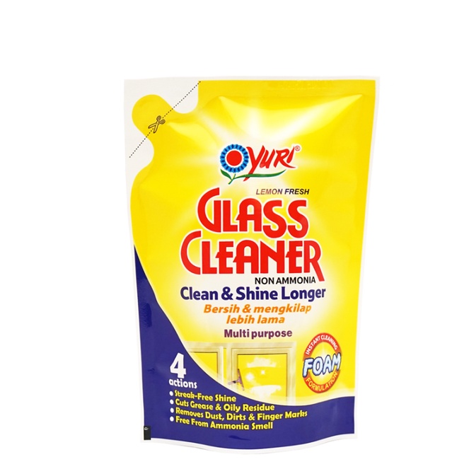 yuri glass cleaner refill 410ml- cairan pembersih kaca yuri