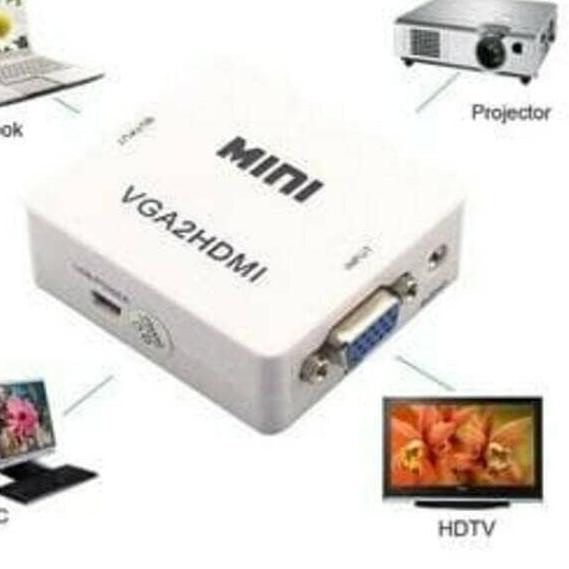 CONVERTER VGA KE HDMI KABEL LAPTOP TO TV FULL HD KONVERTER CABLE