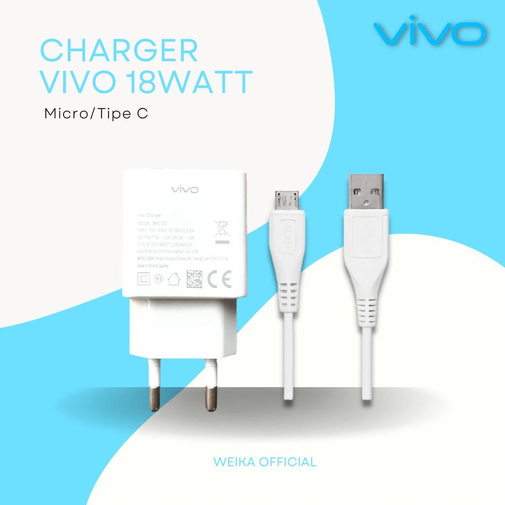 Charger VIVO 18 Watt 9V-2A Casan Vivo Fast Charging USB Micro / Tipe C