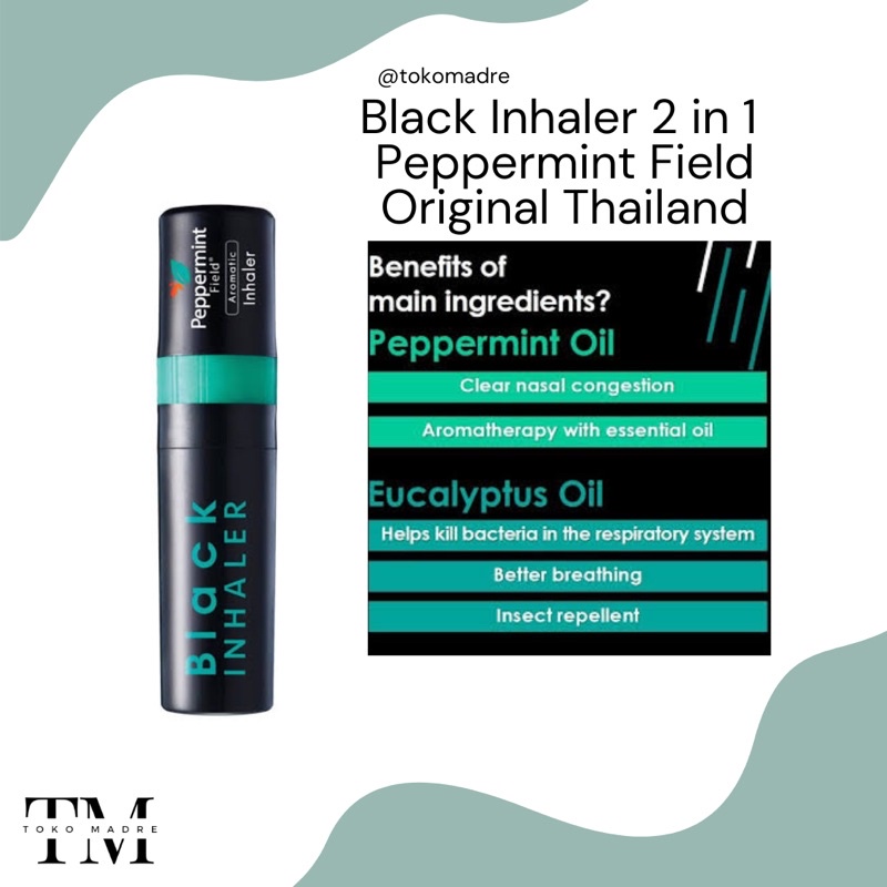 [SIAP KIRIM] MADRE - Black Inhaler 2 in 1 by Peppermint Field