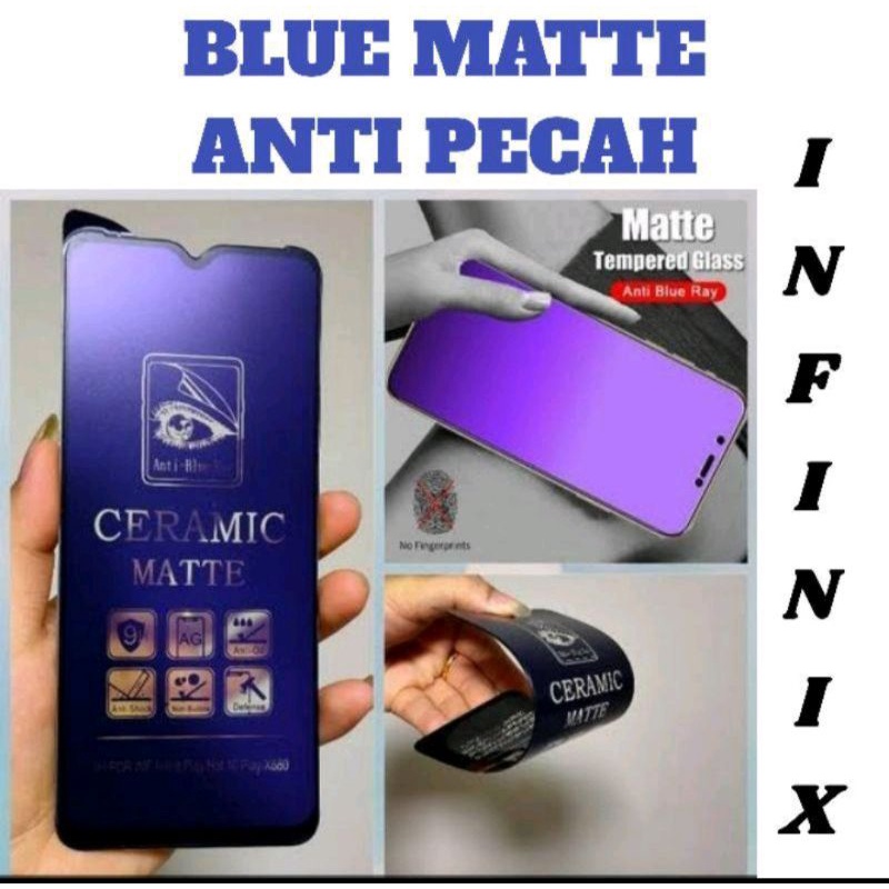 TEMPER GLAS BLUE ANTI GORES ANTI PECAH ANTI RADIASI INFINIX SMART 4/SMART 5