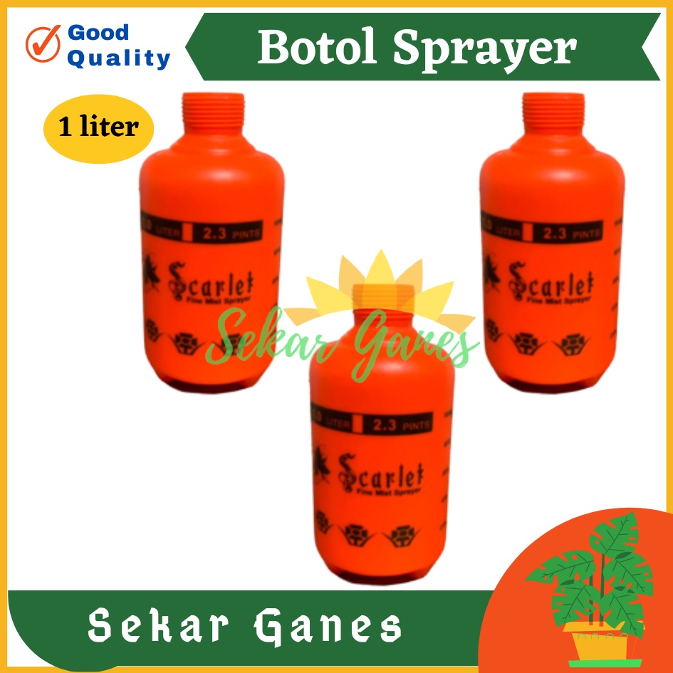 Tabung Botol Semprotan 1 liter orange hitam scarlet sprayer pompa manual suku cadang sprayer tanpa head pompa sprayer semprotan air desinfektan insektisida ternak grosir murah