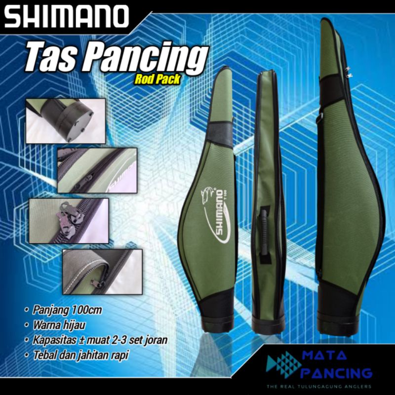 Tas pancing rod pack shimano 100cm kuat dan murah tas pancing untuk tempat joran dan reel pancing