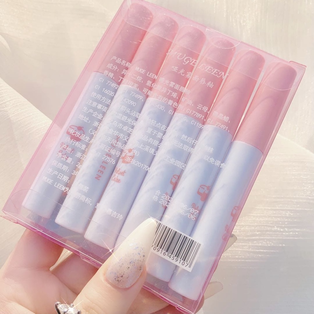 [PER 6 PCS] Mugeleen Velvet Cake Lip Gloss Matte