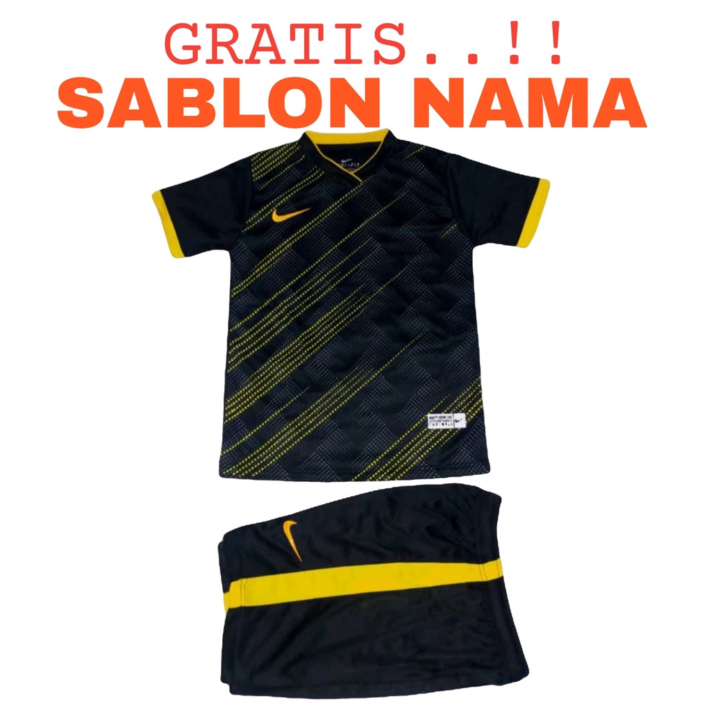 ( FREE SABLON NAMA ) Baju olahraga anak laki/perempuan kaos bola futsal badminton volly usia SD SMP 5 - 14 tahun