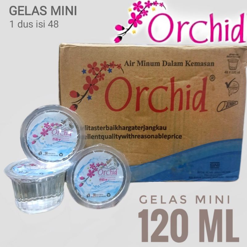 Air mineral gelas orchid 220 ml dus khusus gosend