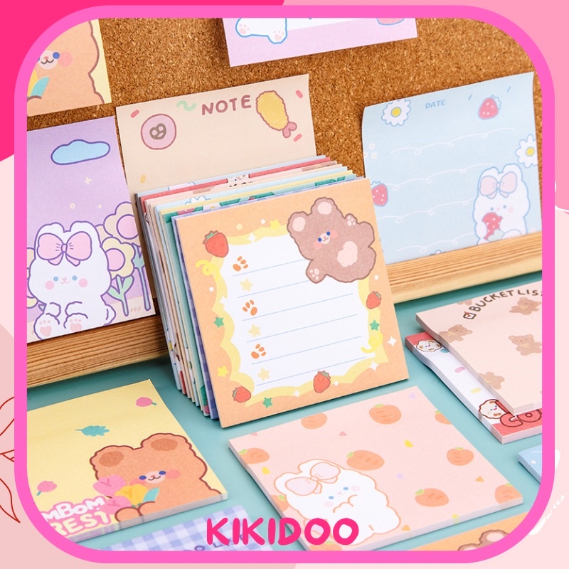

KIKIDOO CUTE MEMOPAD KAWAII STICKY NOTE INS BEAR RABBIT RT156