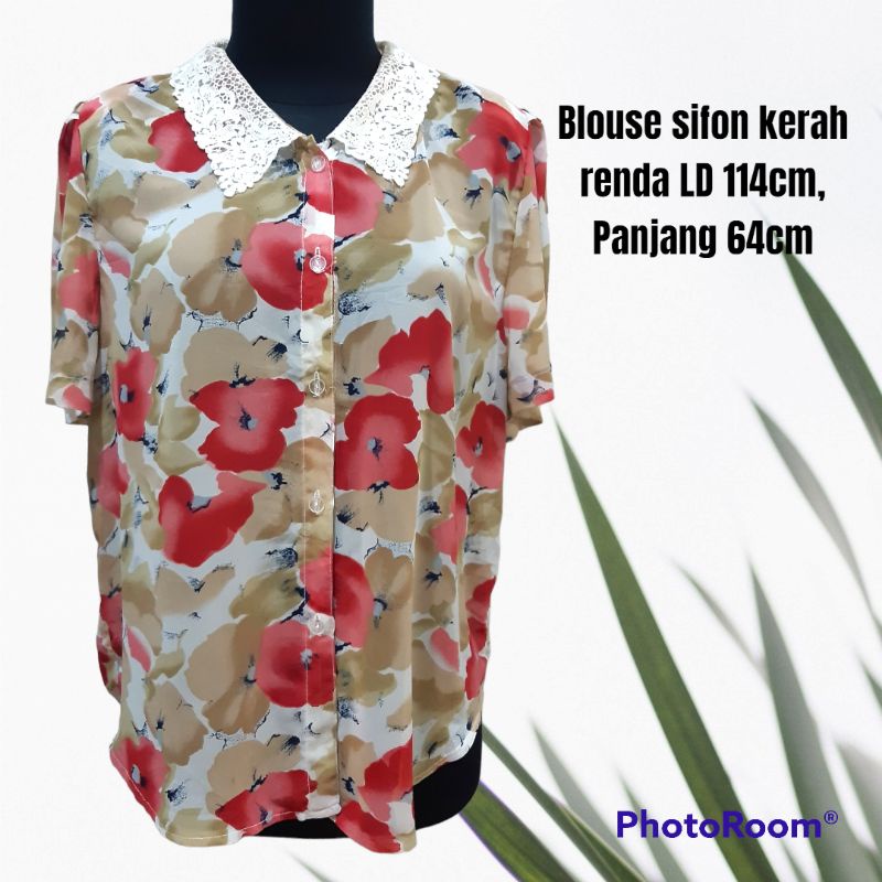 Blouse sifon kerah renda