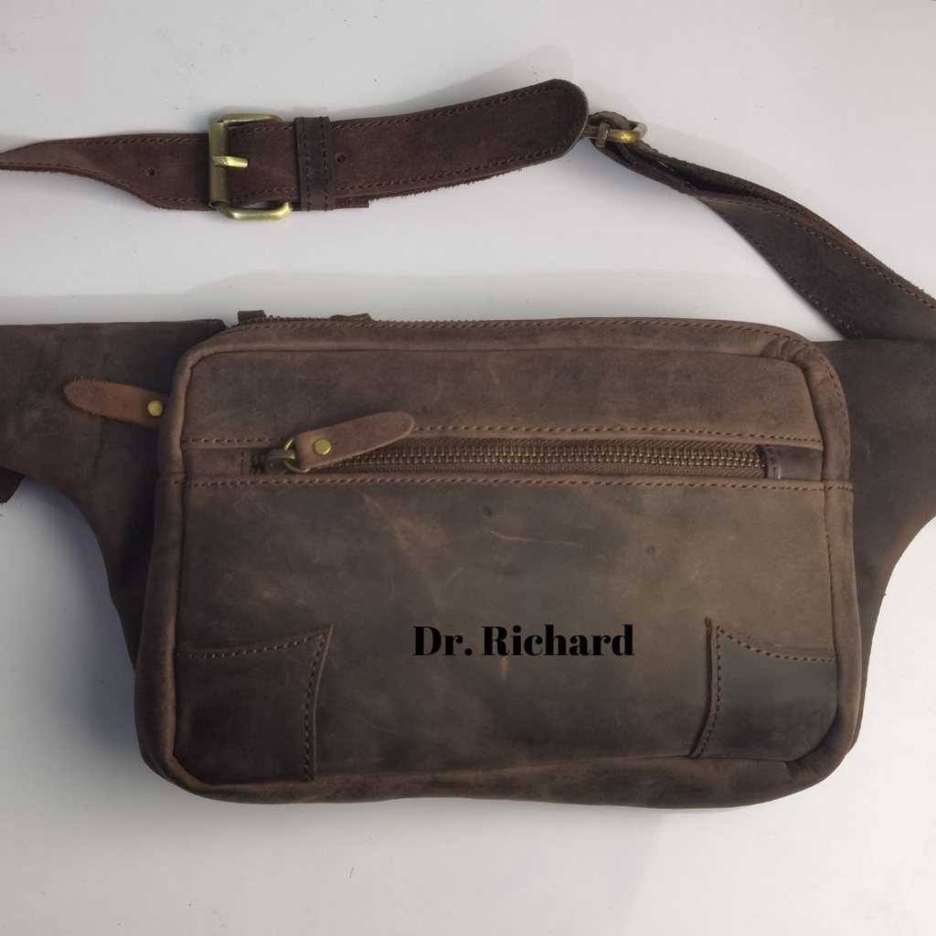 Cedro Leather Tas Military Kulit asli Waistbag tipe Wolferine