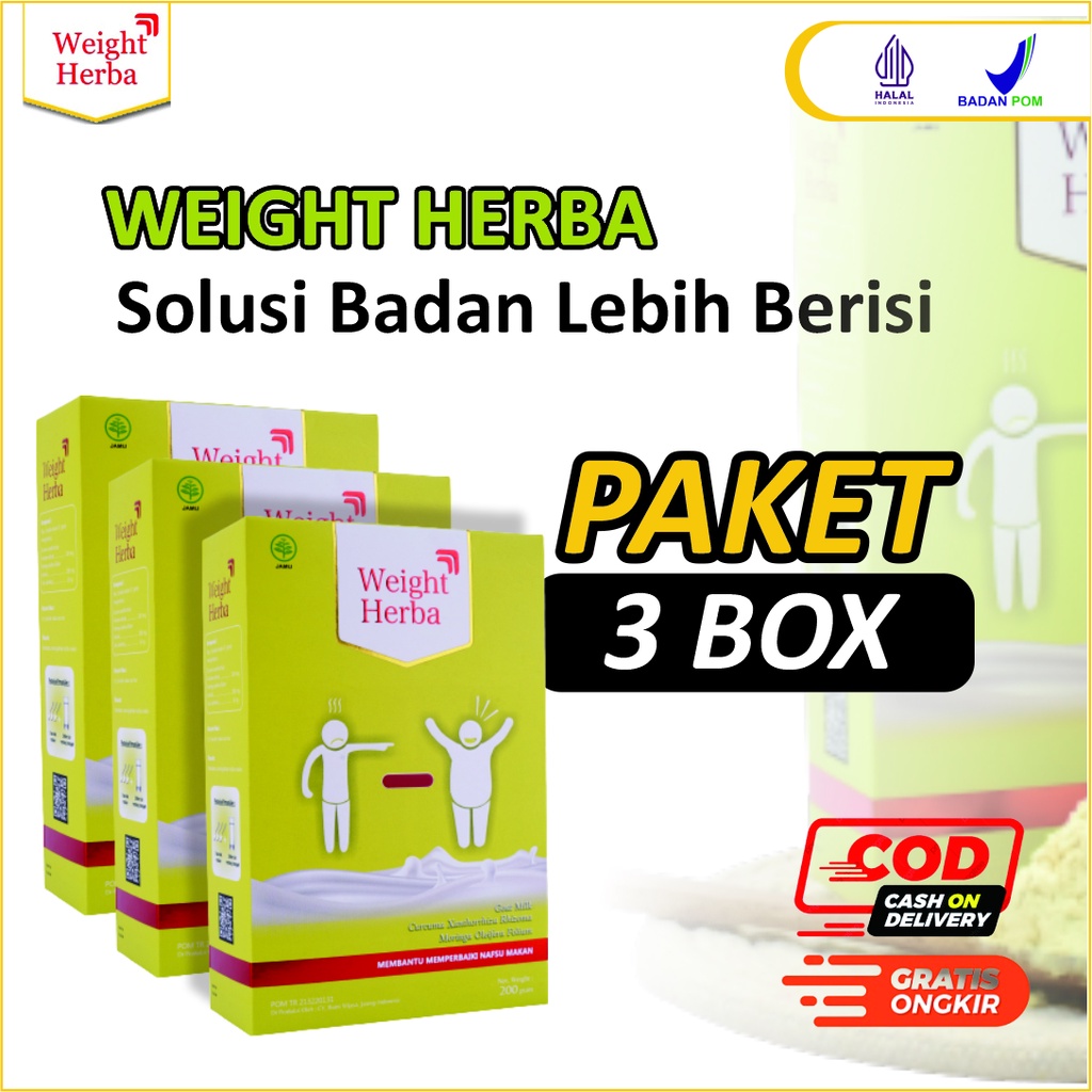 

Paket Hemat 3 Box WEIGHT HERBA Susu Kambing Etawa dengan Herbal Tambahan Menambah Berat Badan Meningkatkan Nafsu Makan