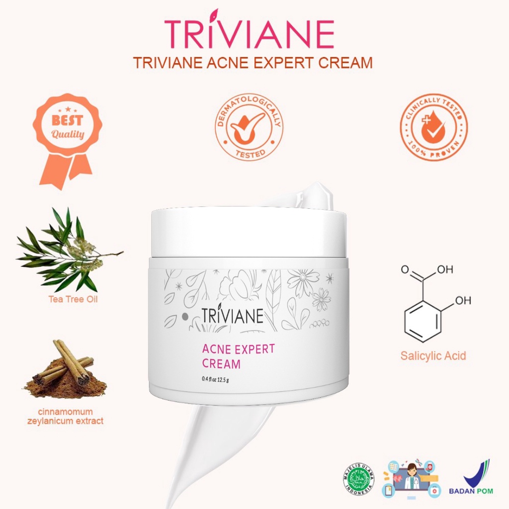 [BPOM] Triviane Acne Expert Cream - Krim malam Jerawat by Triviane Natural Skin Clinic