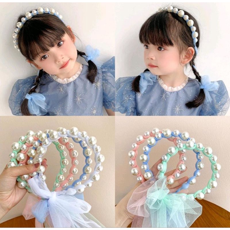 Bando Anak Model Mutiara Aksesoris Rambut Headband Anak