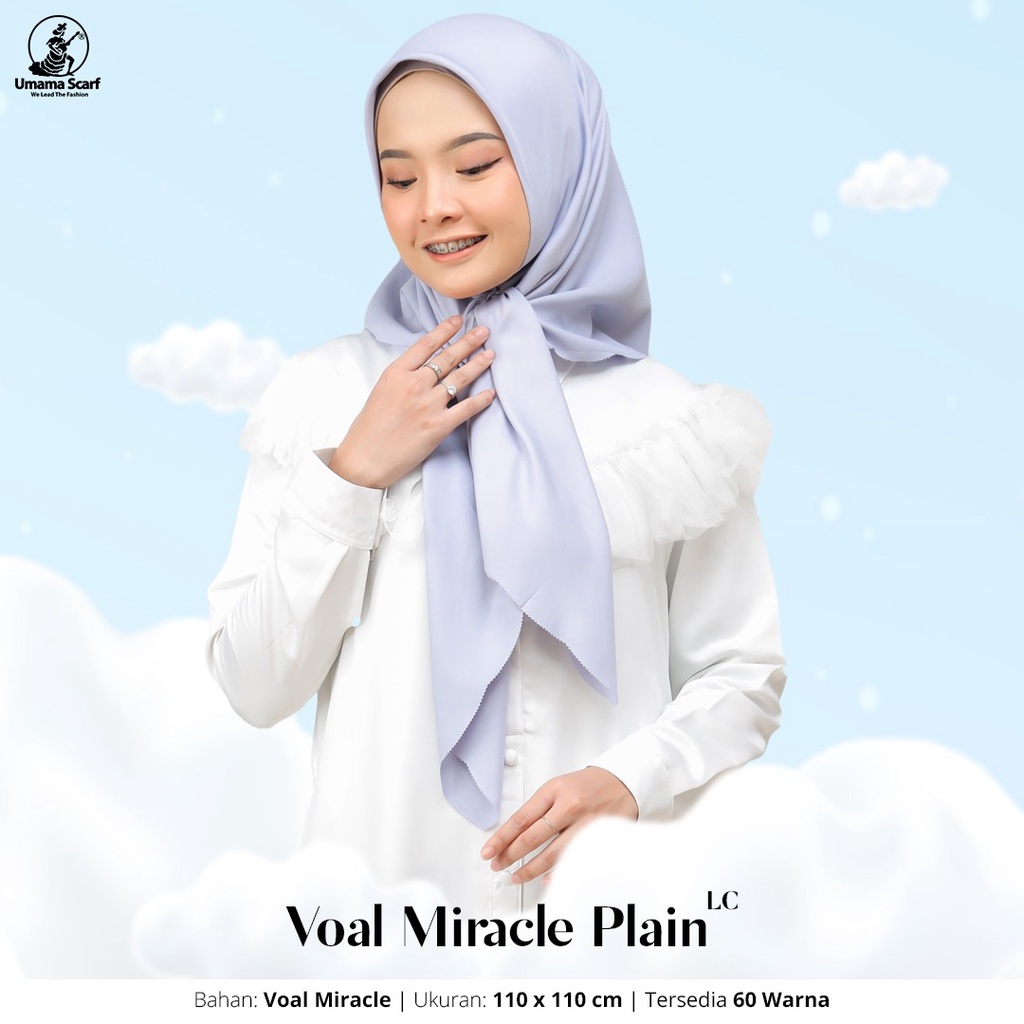 Umama Hijab Segi Empat Voal Miracle Plain Lc Murah