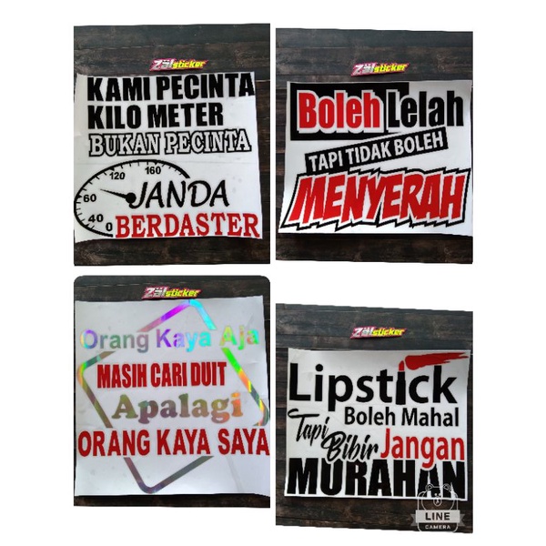 STICKER CUTTING KATA _ KATA LUCU UNTUK KACA PINTU MOBIL TRUK / PICK UP / BODY MOBIL