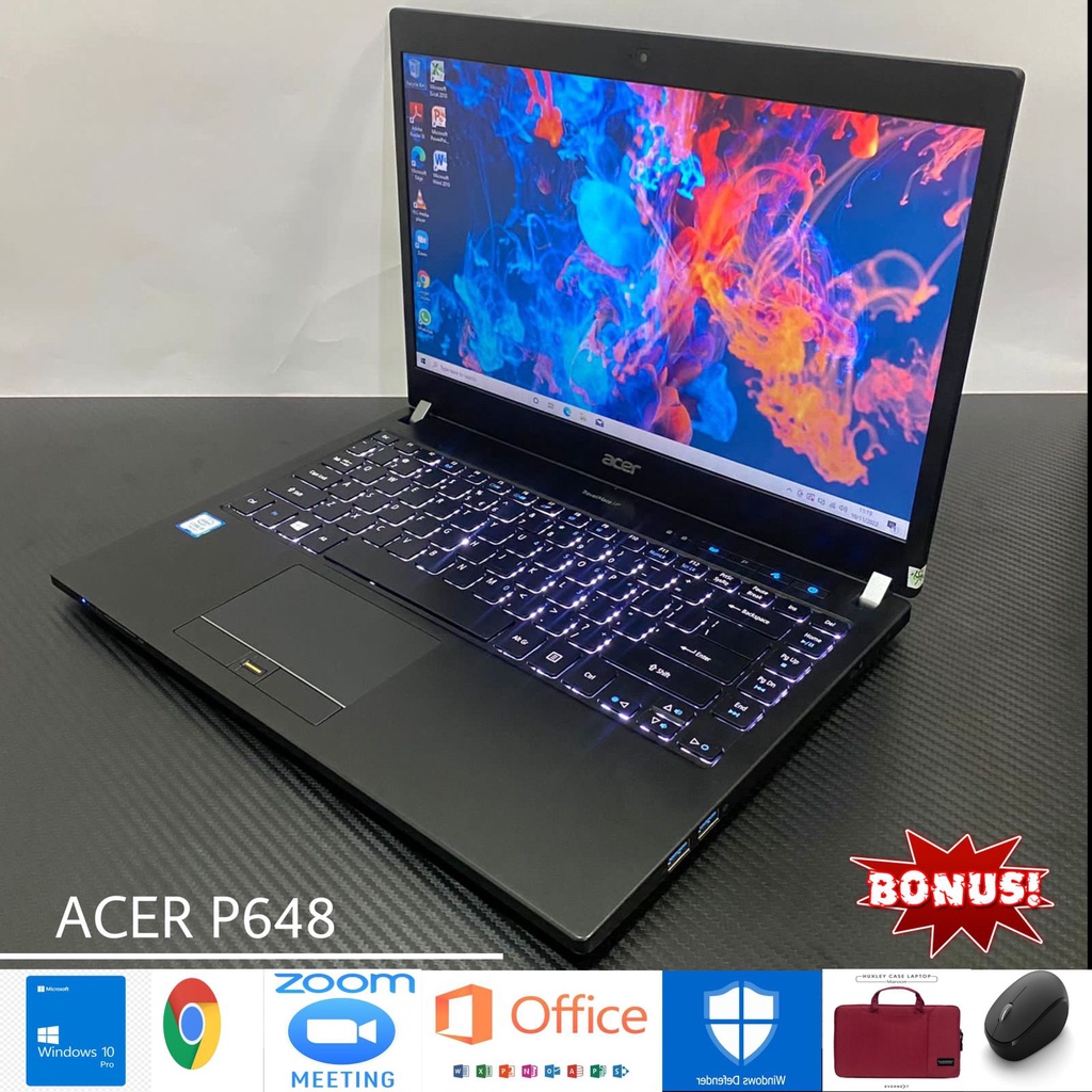 LAPTOP Acer Travelmate P648-G2 Memory 8GB storage 128GB SSD Prosesor Intel Core i5-7200U / CPu @ 2.50GHz