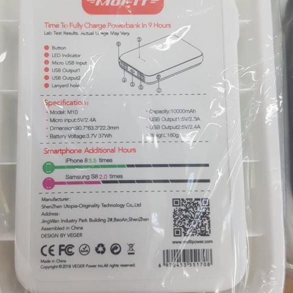 powerbank mofit 1000Mah - Hitam