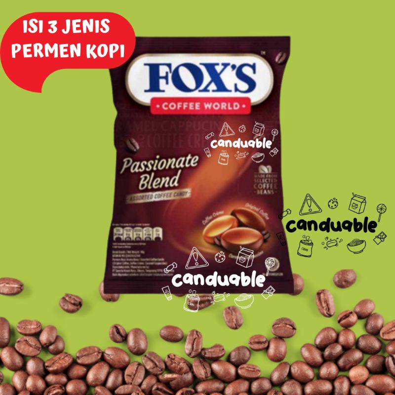FOX'S COFFEE WORLD PERMEN 90gr Aneka Rasa FOX'S FOXS FOX CANDY Permen KOPI CARAMEL CAPPUCINO Karamel