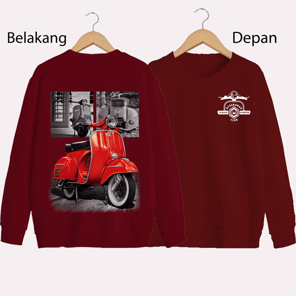 SWEATER UNISEX DB VESPA LAWAS PRIA DAN WANITA SWEATER JUMBO