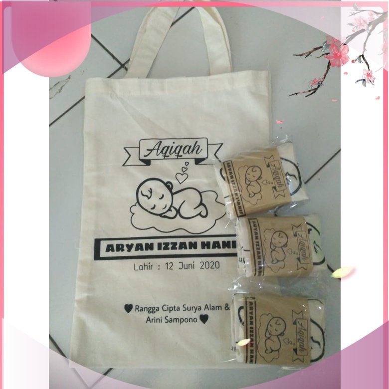 Jual Terlaris Tote Bag Souvenir Pernikahan Undangan Ganci Ucapan Wedding Nikah Pertunangan 0288