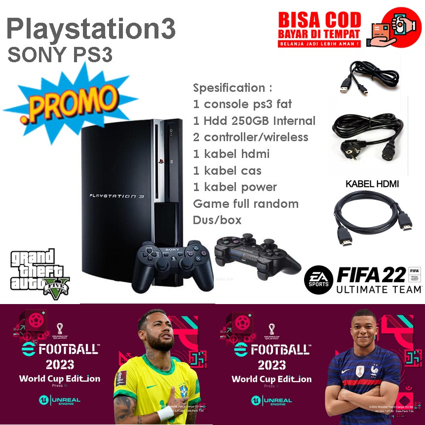 ps3 hardisk intenal 250gb 2 stick wireless game full