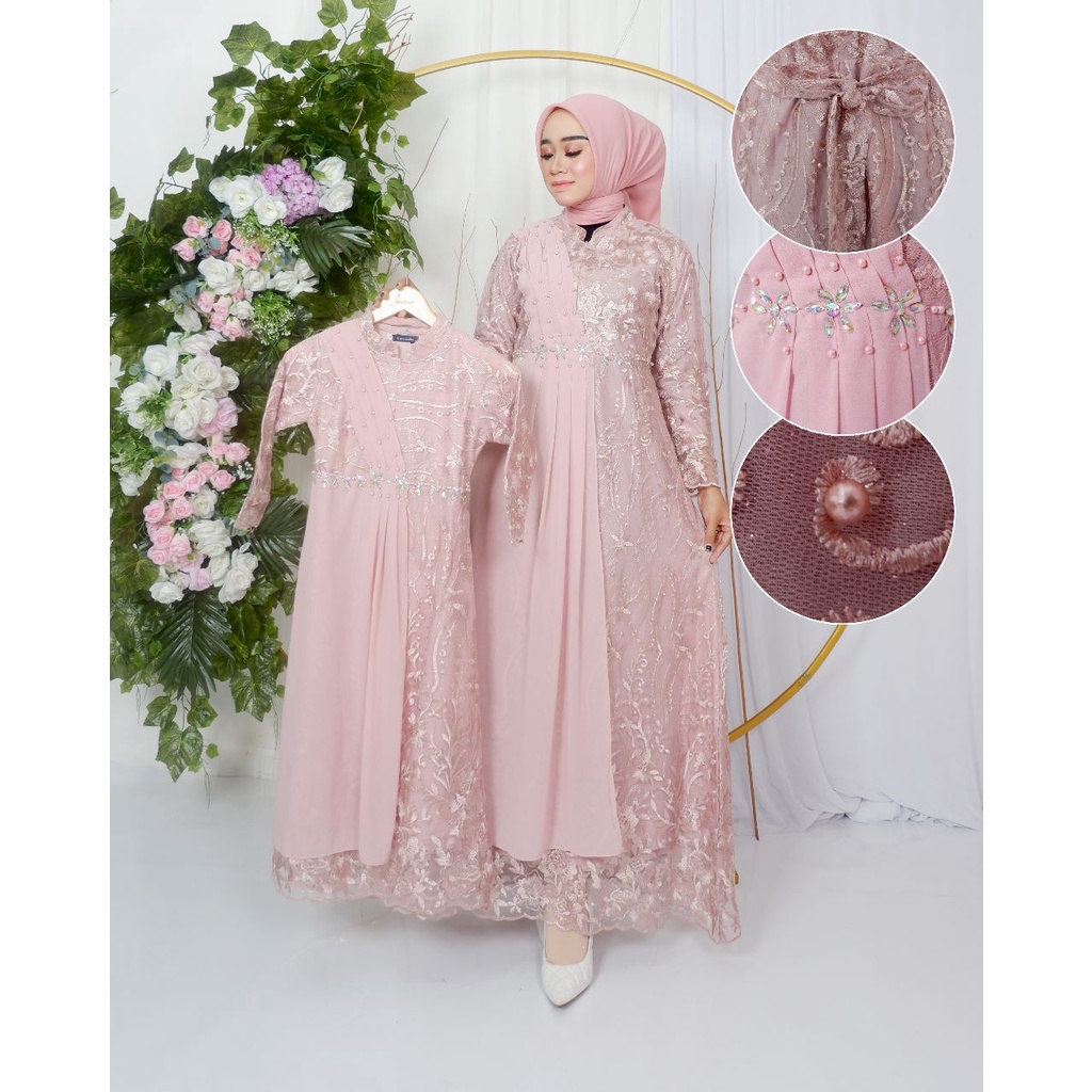 Permata Olshop / Couple Kebaya Ibu Dan Anak Perempuan / Gamis Kebaya Couple Ibu Anak / Kebaya Modern / Kebaya Modern / Gamis Kondangan / Kebaya Gamis Anak / Gamis Kebaya Busui