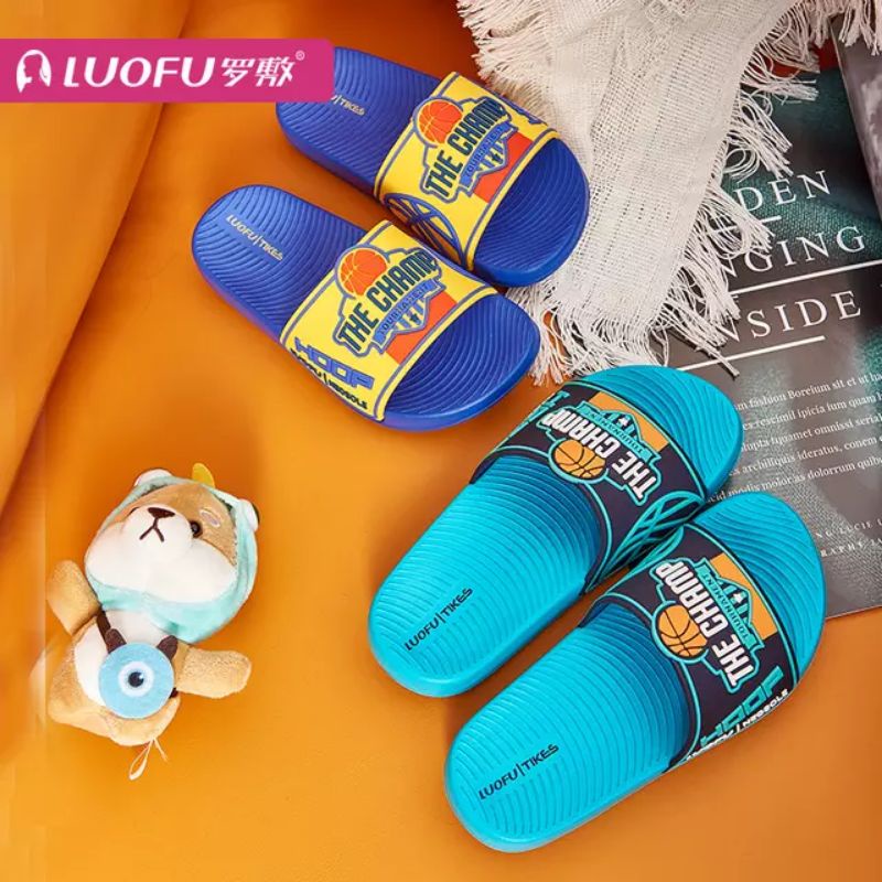 LUOFU E 7181 - A03BL SIZE 24-35 ORIGINAL l Sandal Selop jelly anak laki l Sendal kokop anak cowok impor